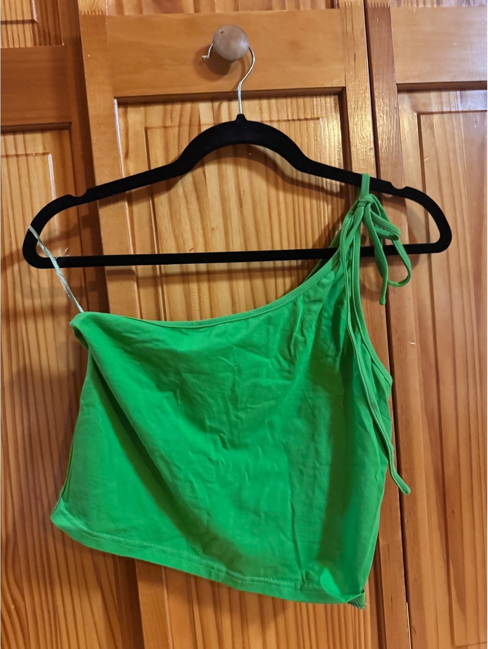 Superdown green one-shoulder top